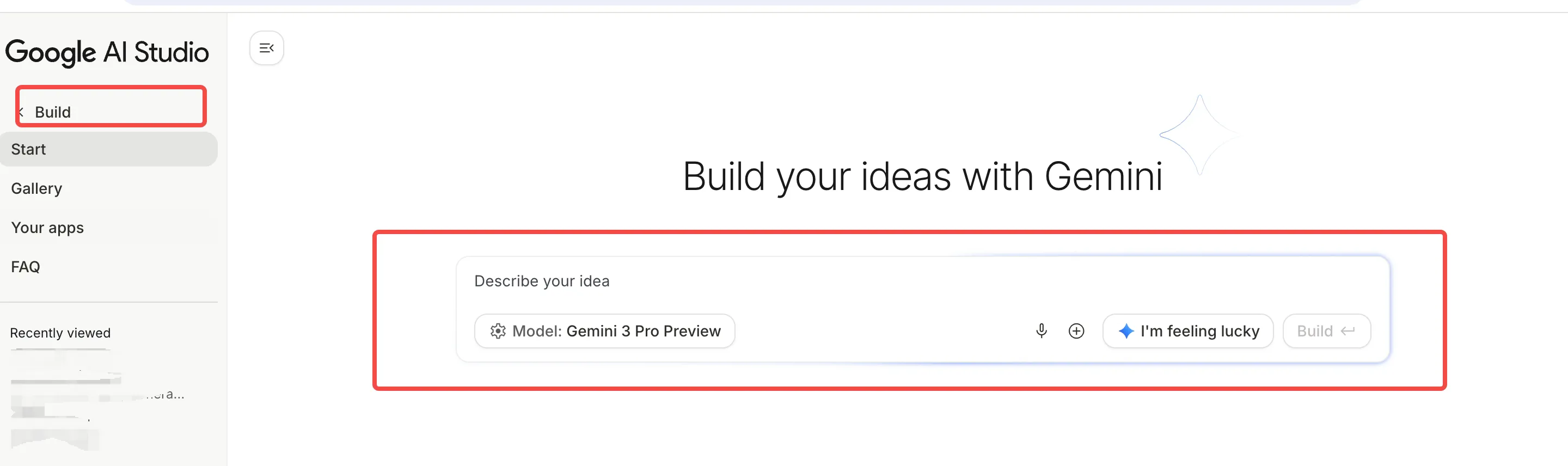 google AI Build, gemini